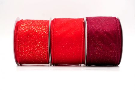 Solid Color Glitter Sprinkled Wired Ribbon_KF9889.KF9890